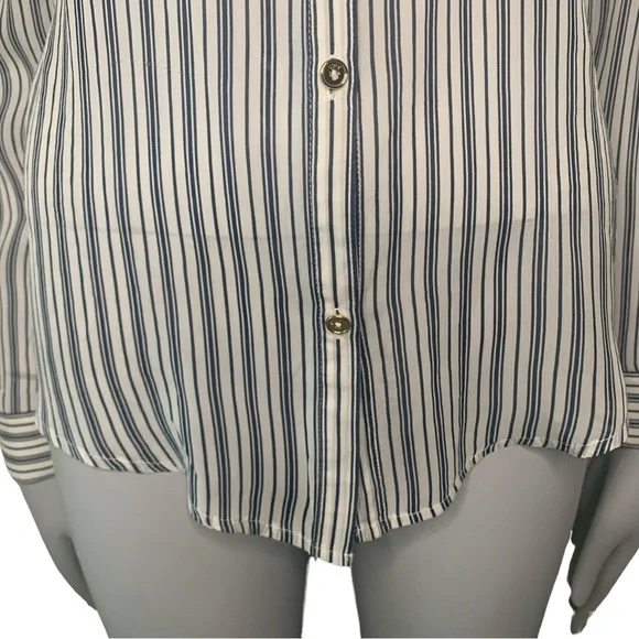 JUICY COUTURE 100% Silk “Mediterranean” Striped Blouse Size XS - Picture 7 of 16